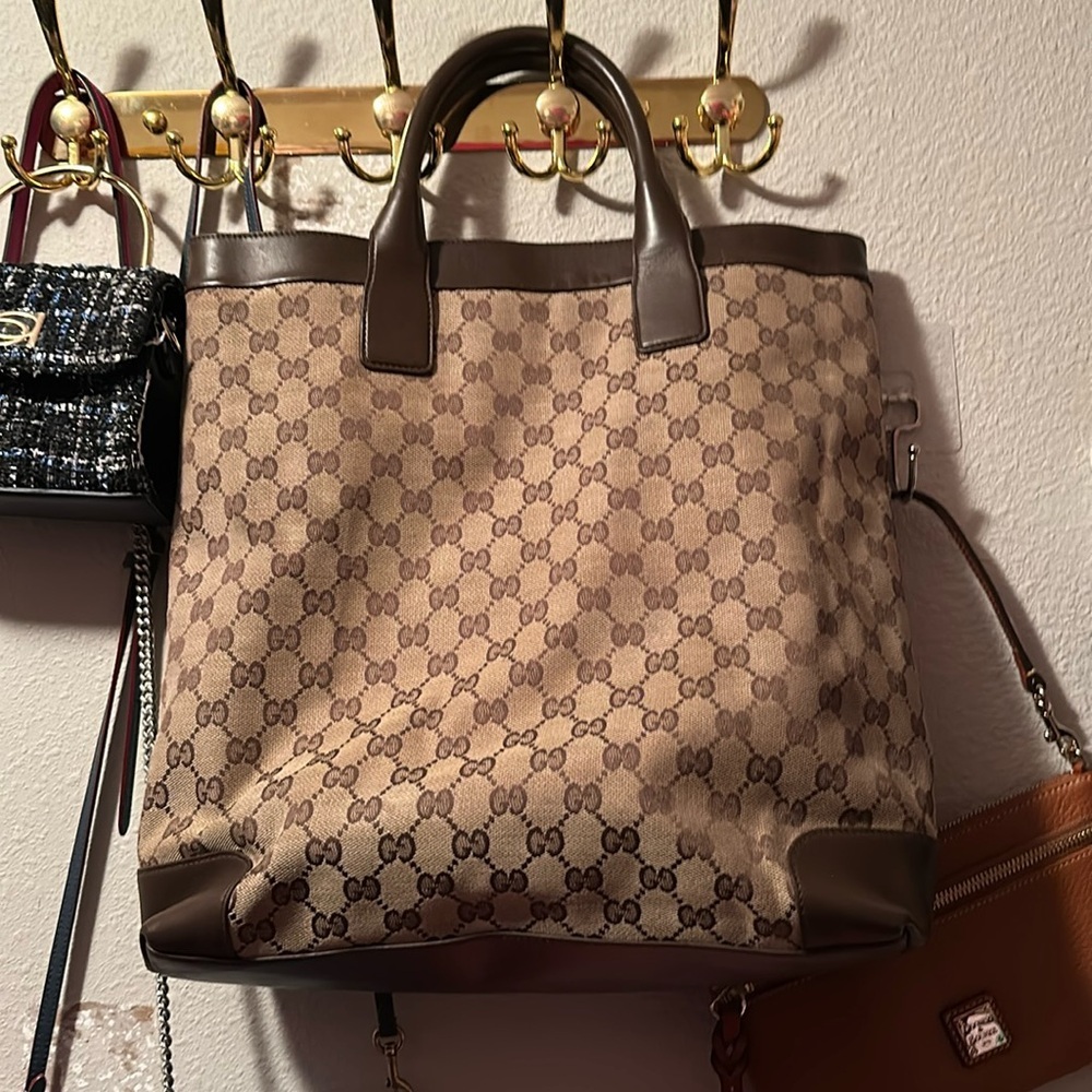 TODAY SALE ONLY - Gucci EUC Monogrammed Shopper Tote Bag - Picture 5 of 11